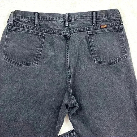 Rustler Vintage Black Super Faded Tapered Rustic Jeans Size 40X32 - Picture 2 of 14